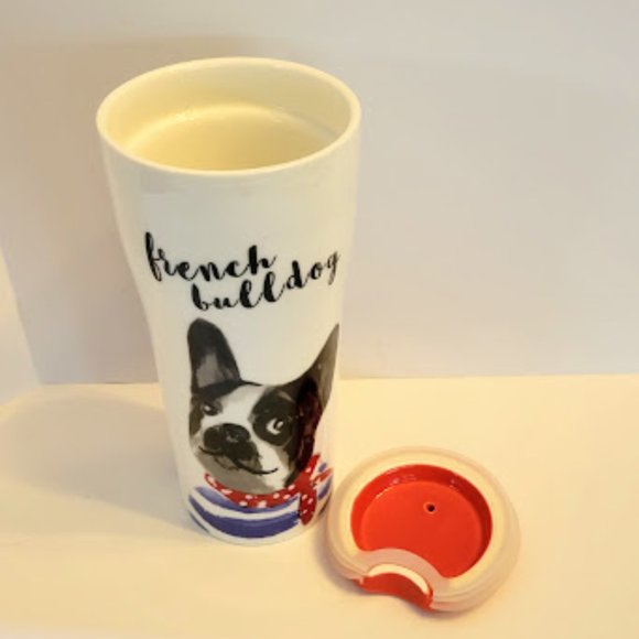FRENCH BULLDOG JUMBO CERAMIC TRAVEL MUG WITH LID BY CIROA - Picture 3 of 5